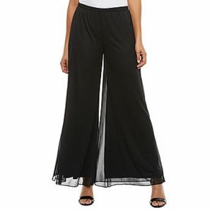 MSK Black Wide Leg Sheer Overlay Pants